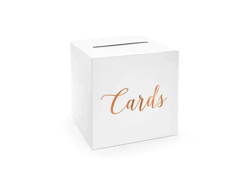 Wedding card box - Cards, rose gold, 24x24x24cm Partydeco
