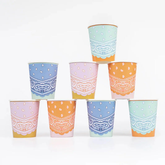 Western Bandana Cups (x 8) Meri Meri