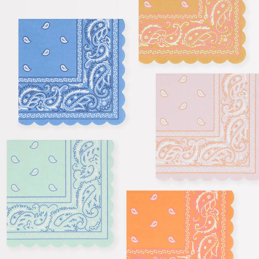 Western Bandana Small Napkins (x 16) Meri Meri