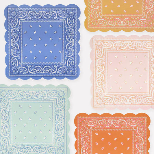 Western Bandana Square Plate(x8) Meri Meri