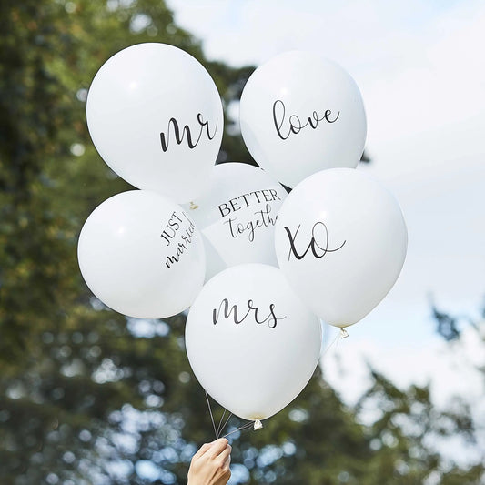 White Wedding Balloons Bundle GingerRay