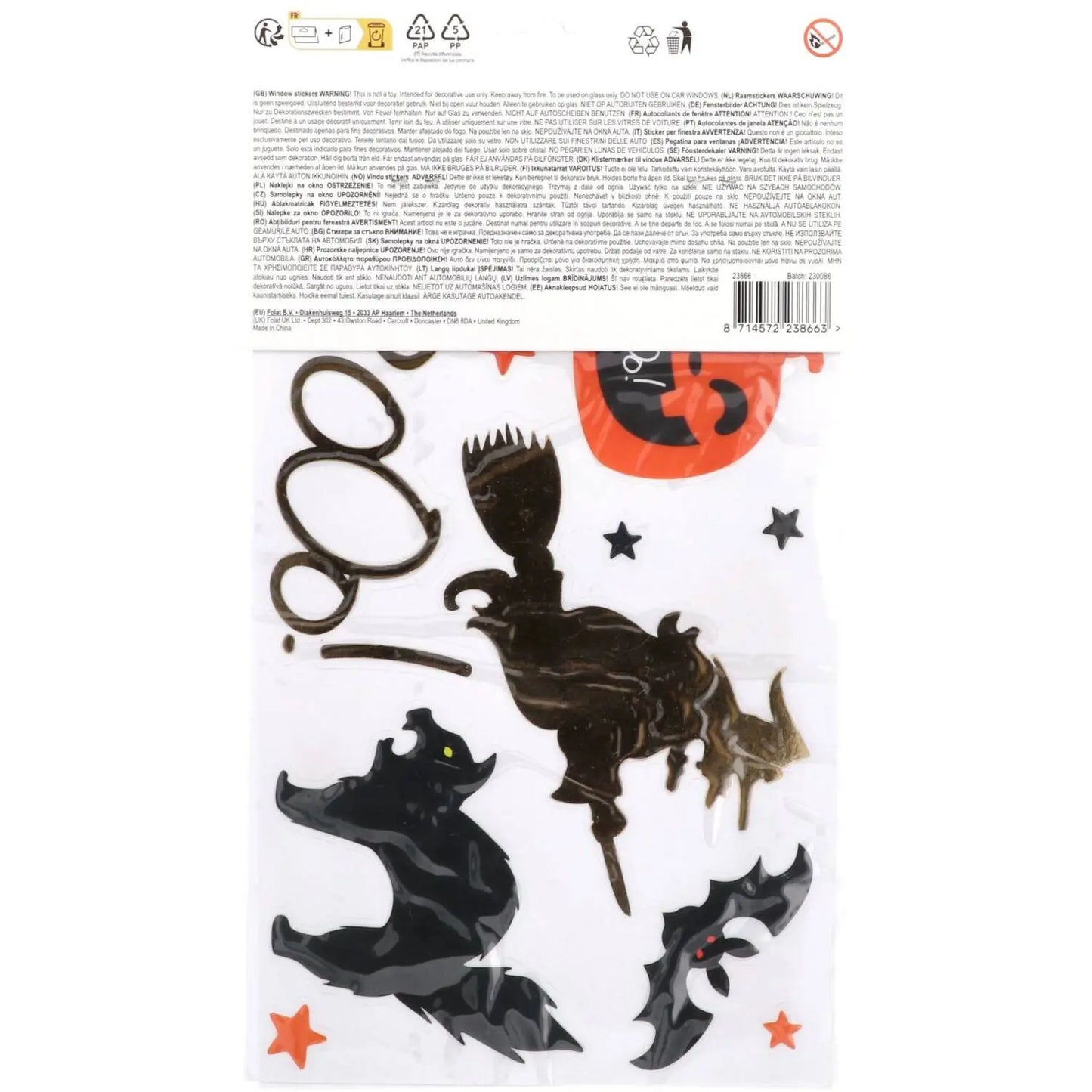 Window Stickers Halloween Characters - Halloween BoOo! - 18 stickers Folat