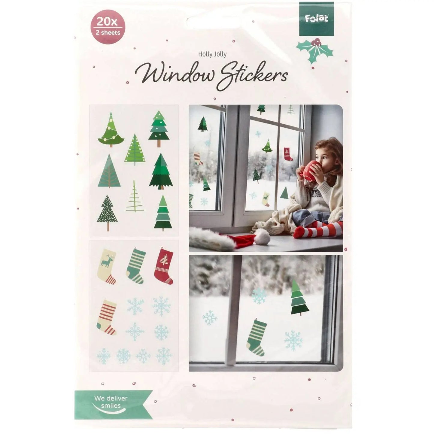 Window stickers - Winter - Holly Jolly - 20 pieces Folat