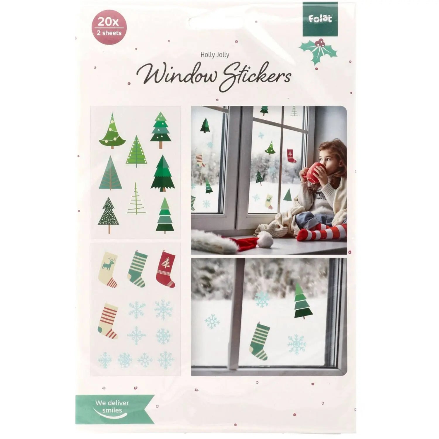 Window stickers - Winter - Holly Jolly - 20 pieces Folat
