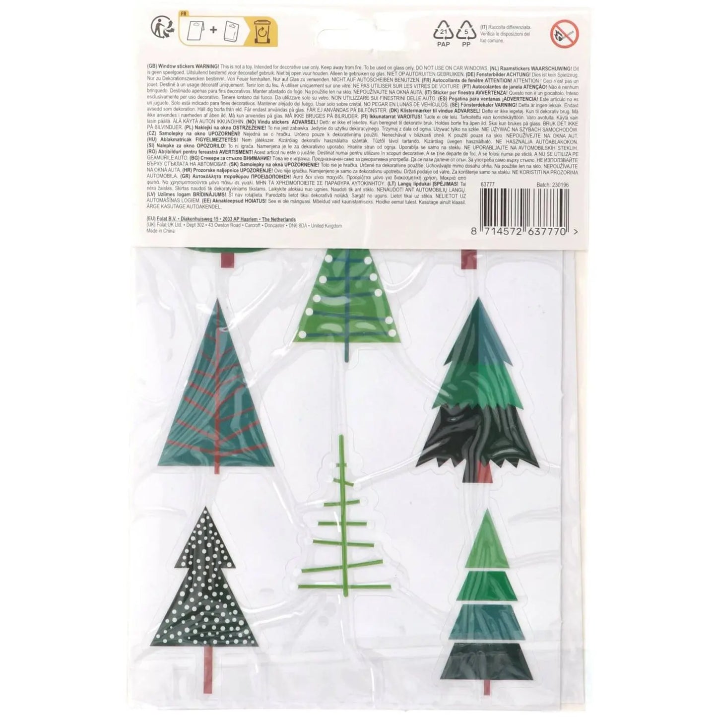 Window stickers - Winter - Holly Jolly - 20 pieces Folat