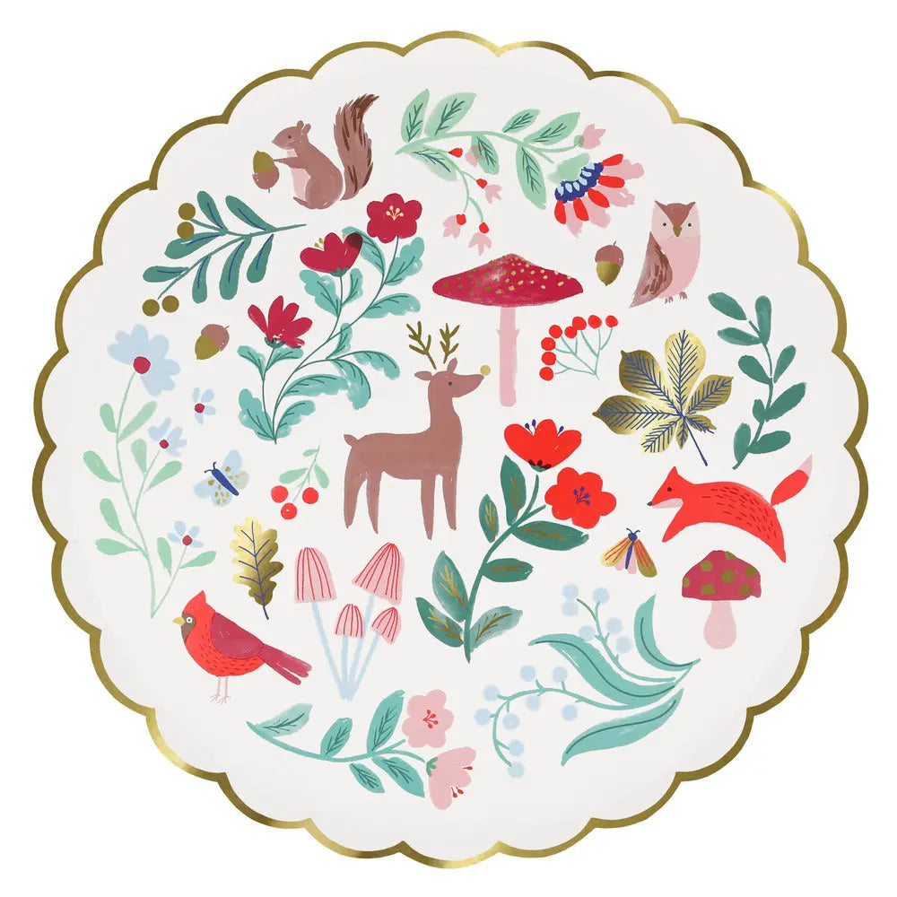 Winter woodland dinner plates Meri Meri