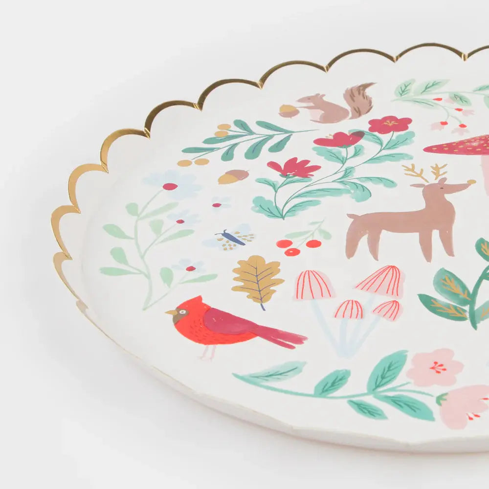 Winter woodland dinner plates Meri Meri