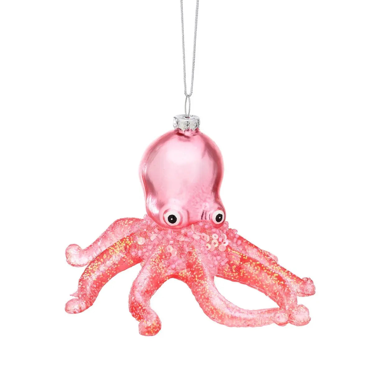 Wonderland Glitter Octopus Shaped Bauble Pink SASS AND BELLE