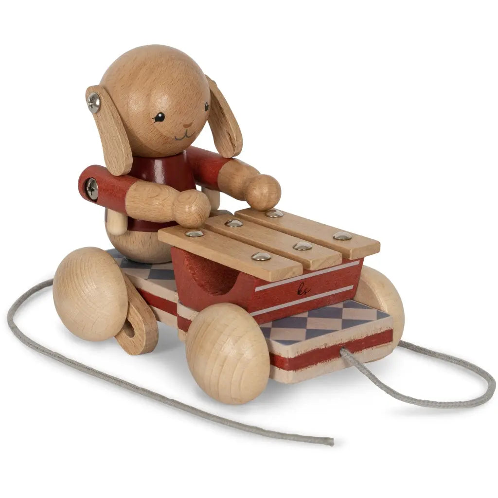 Wooden Pull Bunny Music Konges Slojd