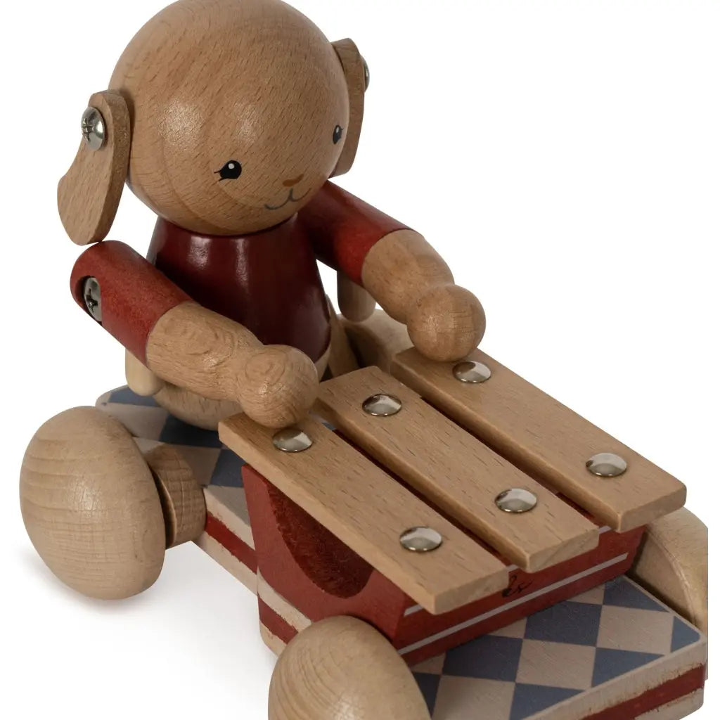 Wooden Pull Bunny Music Konges Slojd