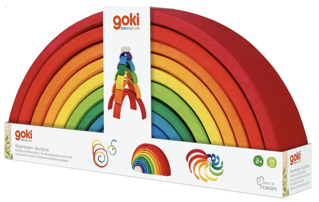 Wooden Rainbow Building Blocks Goki