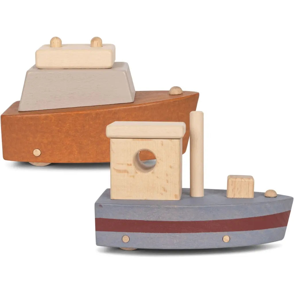 Wooden boats - 2 pack - FSC - wooden toys - KONGES SLØJD - 23 AW Konges Slojd