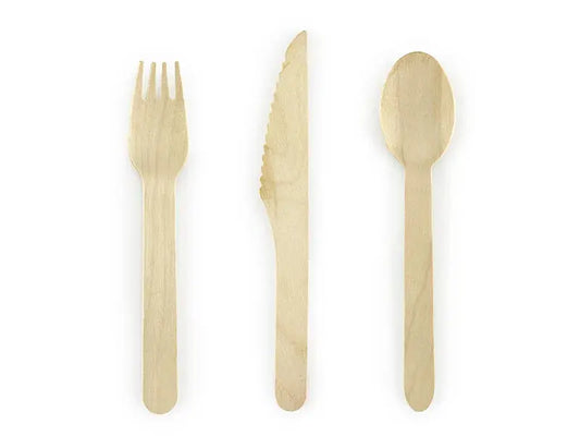 Wooden cutlery Woodland, 16cm Partydeco