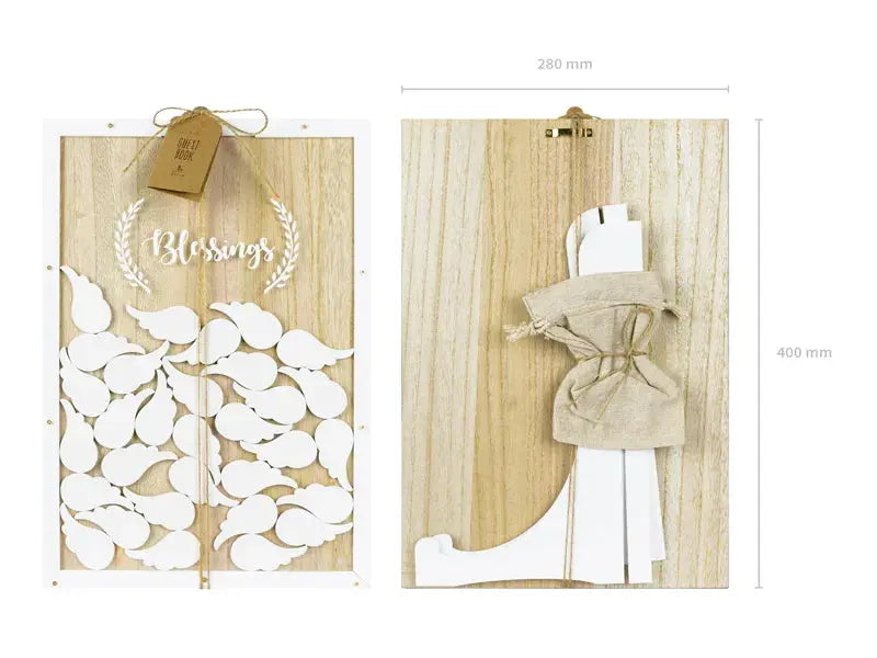 Wooden guest book - Blessings, 27.5x39.5cm Partydeco