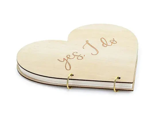 Wooden guest book - Heart, 26.5x25 cm Partydeco