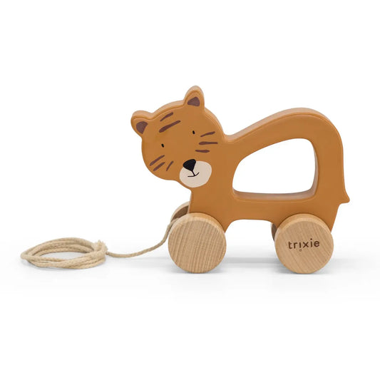 Wooden pull along toy - Mr. Tiger Trixie