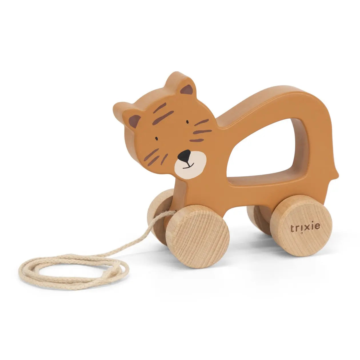 Wooden pull along toy - Mr. Tiger Trixie