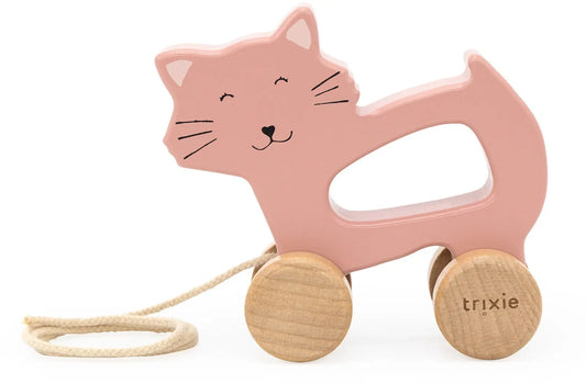 Wooden pull along toy - Mrs. Cat Trixie