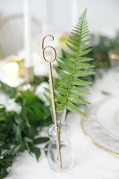 Wooden table numbers 1 - 10, 25 cm Partydeco