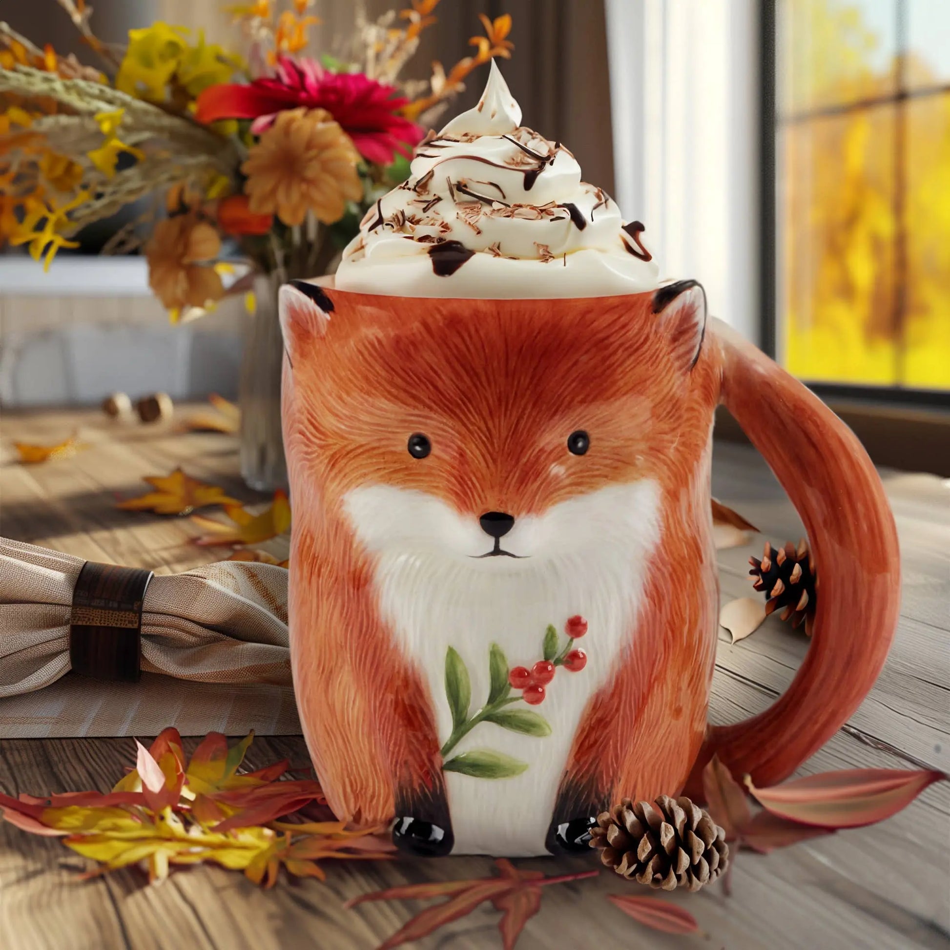Woodland Critters Fall 3-D Mugs 16 oz.  Sell by unit Certified International