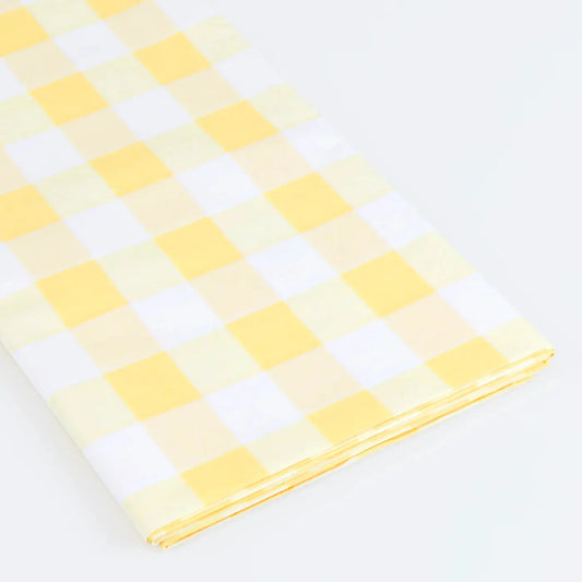 Yellow Gingham Paper Tablecloth Meri Meri