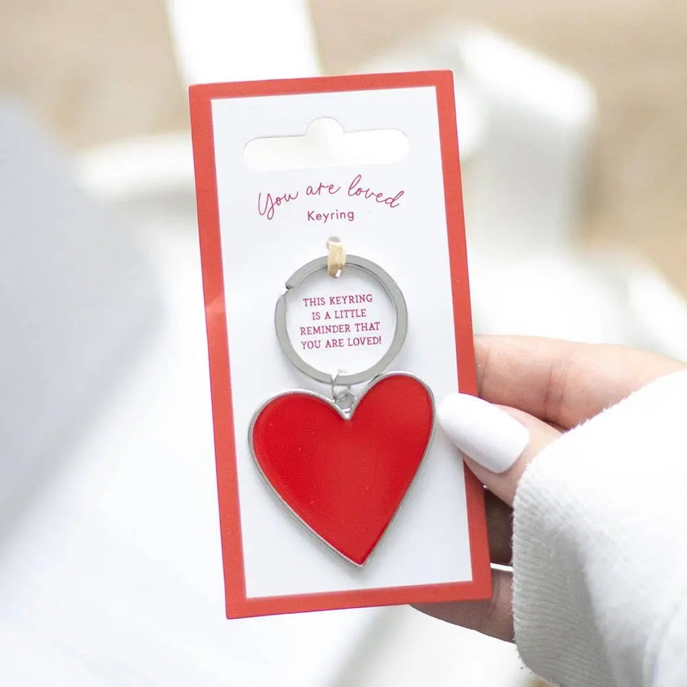 You Are Loved Valentine's Day Heart Keyring Something Different Wholesale