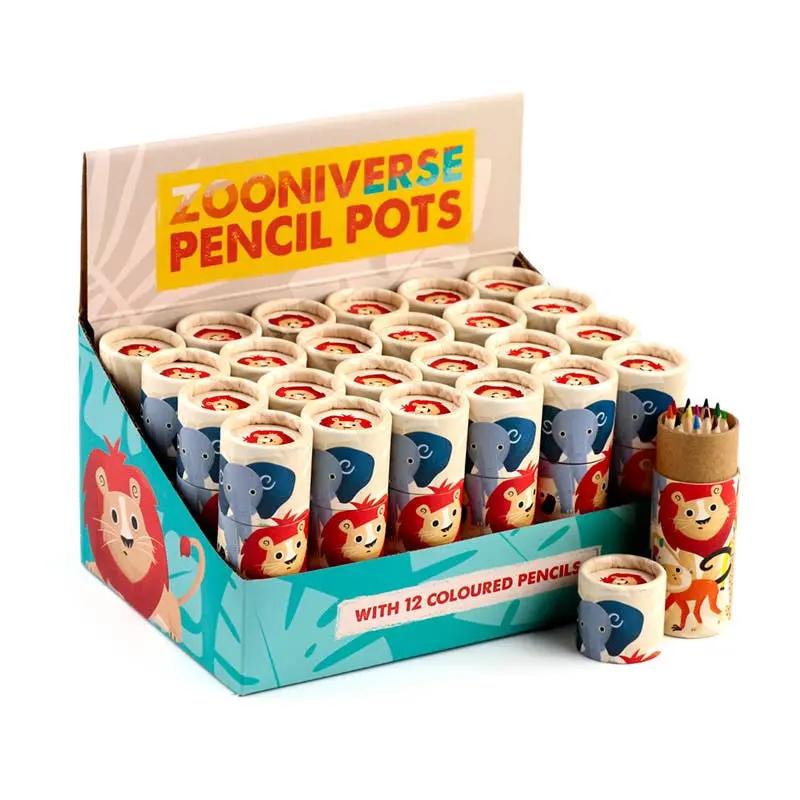 Zooniverse 2022 Pencil Pot with 12 Colouring Pencils Puckator EU