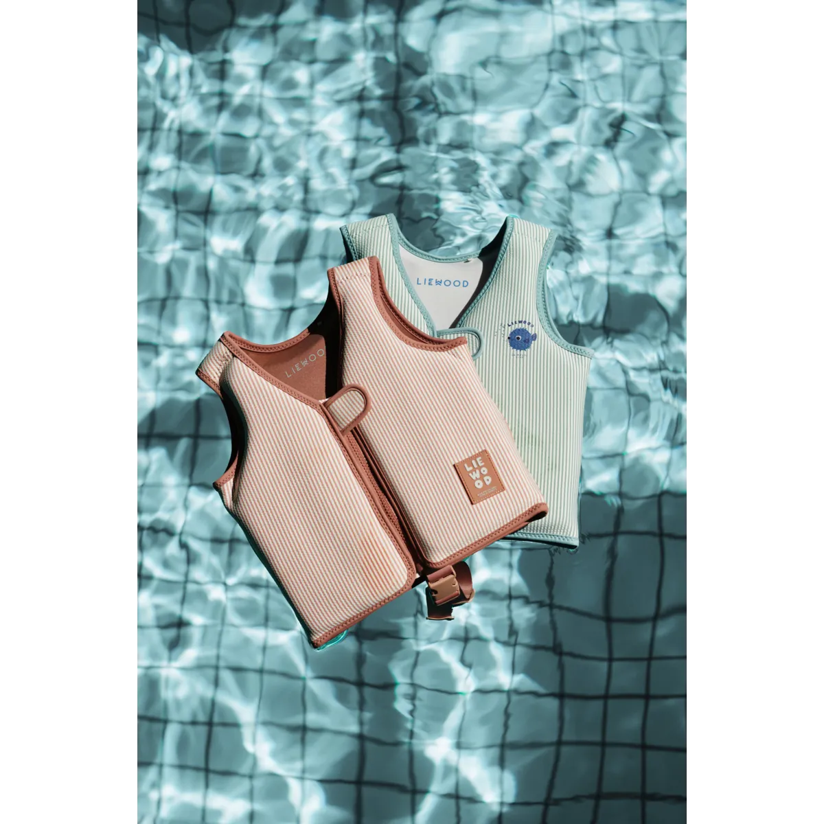 LW20739 Swim vest Dove seersucker - Stripe Pale tuscany 11-15 KG