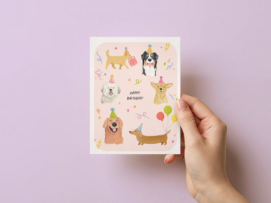 Cute Dog Birthday Greeting Card 