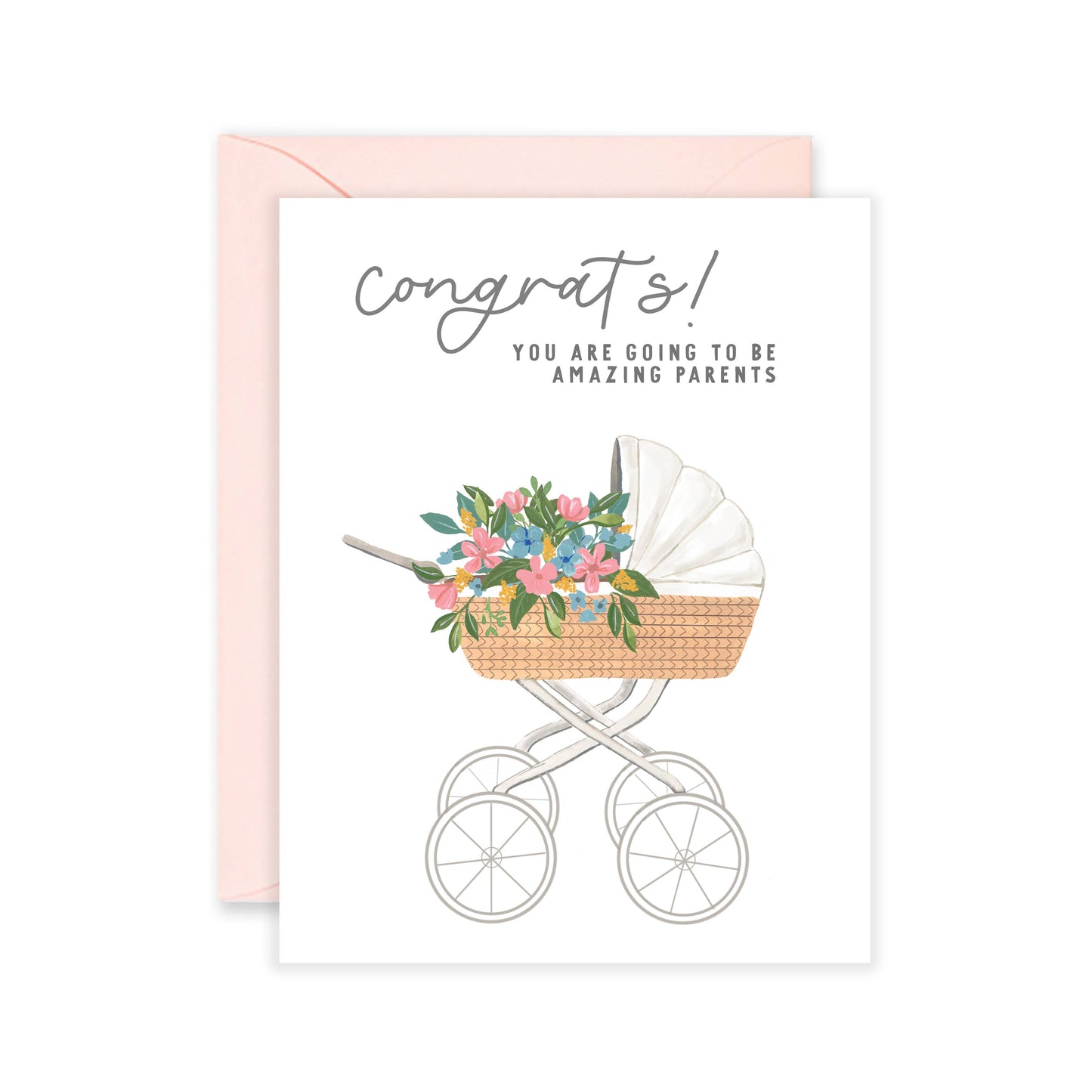 Amazing Parents Carriage - New Baby Greeting Card