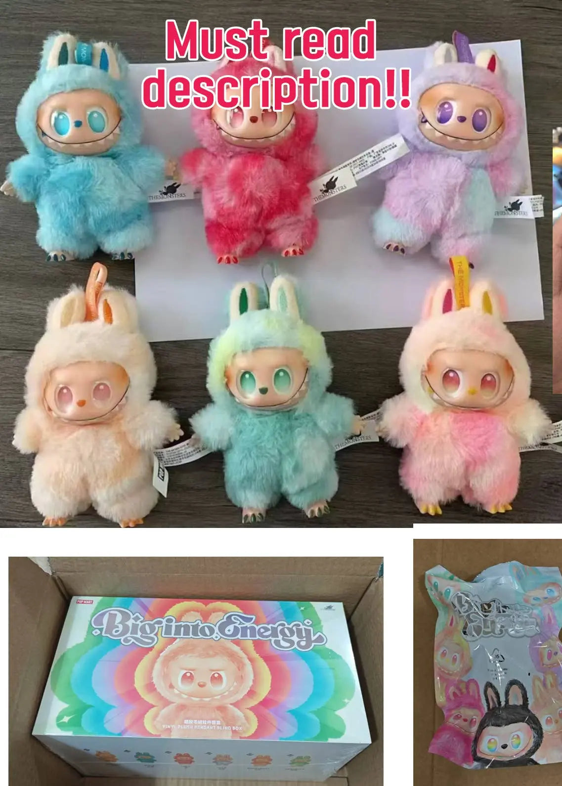 anbfashion - Labubu Style THE MONSTERS Big Into Energy Bag keychain: BOX anbfashion