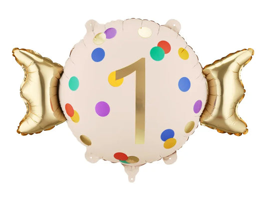 Foil balloon Candy ''1'', 61x37 cm, mix