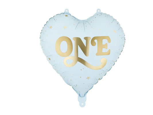 Foil balloon Heart ''One'', 45 cm, light blue