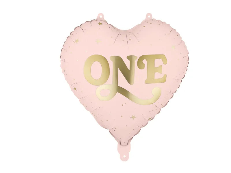 Foil balloon Heart ''One'', 45 cm, light pink