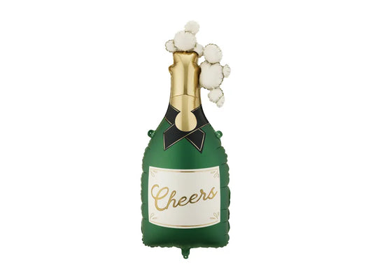 Foil balloon Champagne, 34x93 cm, dark green