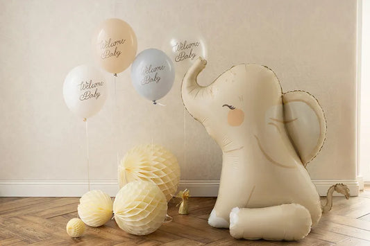 Foil balloon Elephant, 84x90 cm, beige