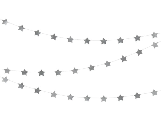 Garland Stars, Silver , 3.6m