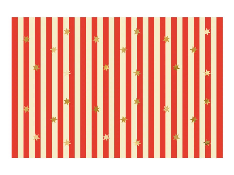 Paper tablecloth Stripes with stars, mix, 180 x 120 cm