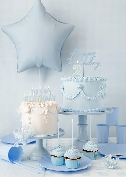 Light Blue Birthday Candles