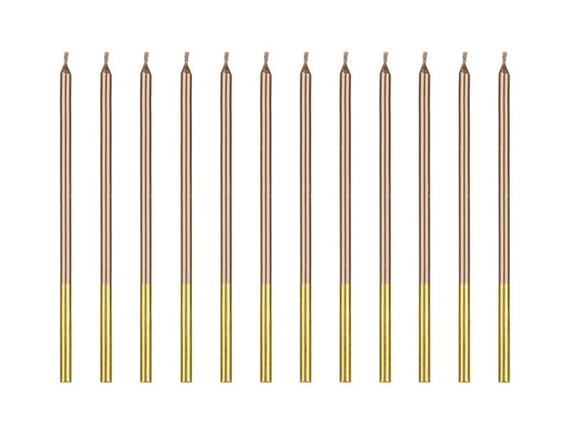 Birthday candles plain, rose gold, 14 cm