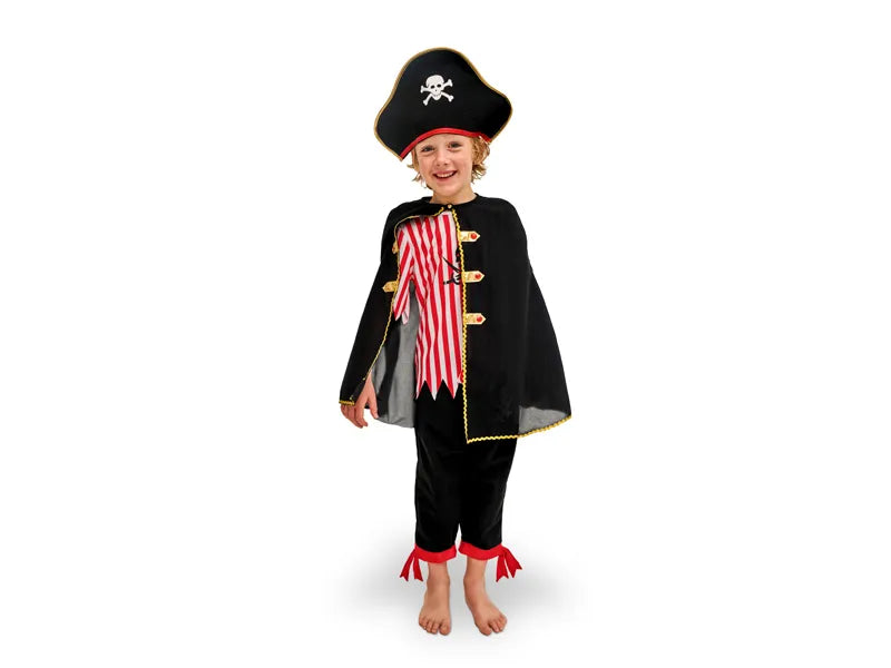 Pirate costume with cape, mix, size 116-128 cm