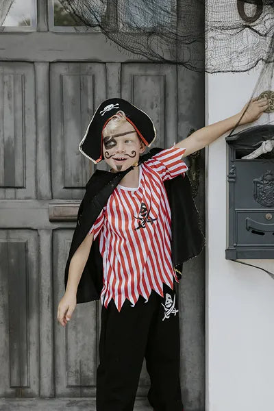 Pirate costume with cape, mix, size 116-128 cm
