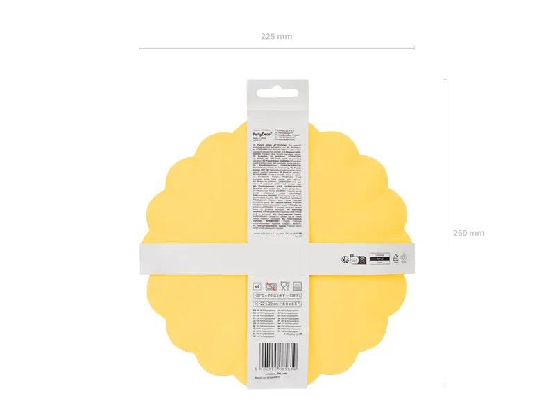 Plastic plates Frill, 22 x 22 cm, yellow