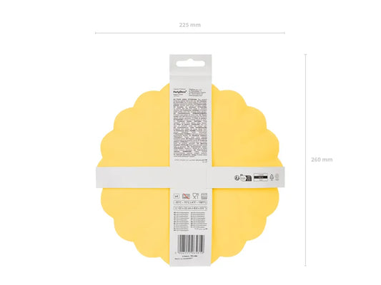 Plastic plates Frill, 22 x 22 cm, yellow