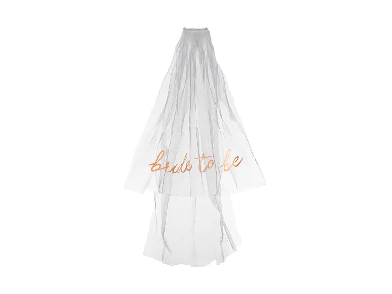 Veil with Bride to be inscription, 63cm, white