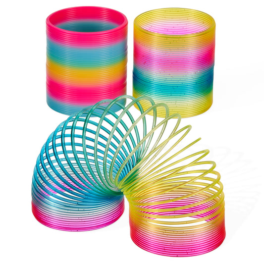 The Twiddlers - 3 Large Rainbow Spring Toys for Kids, Fidget Toy, Party