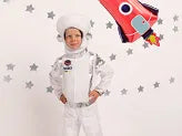 Astronaut costume, white, size 116-128 cm