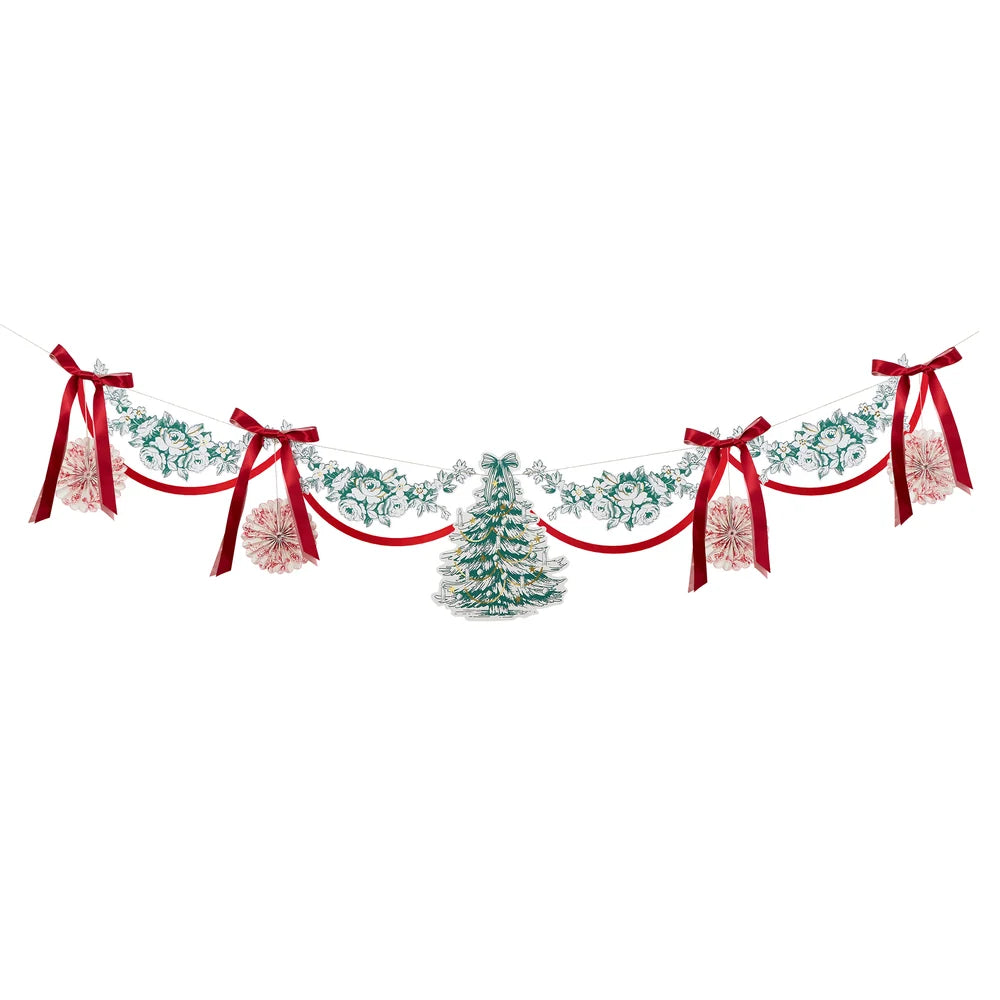 Toile de Jouy Christmas garland