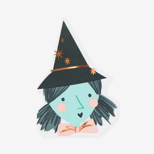 Witch Shaped Napkins (x 16)