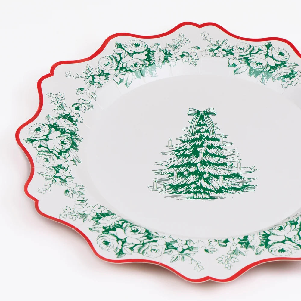 Toile de Jouy Christmas side plates